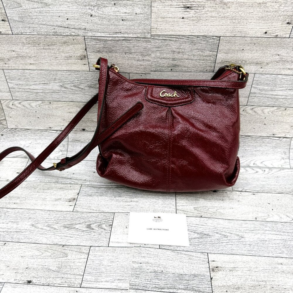 Coach Leather Crossbody Red Burgandy Shoulder Bag